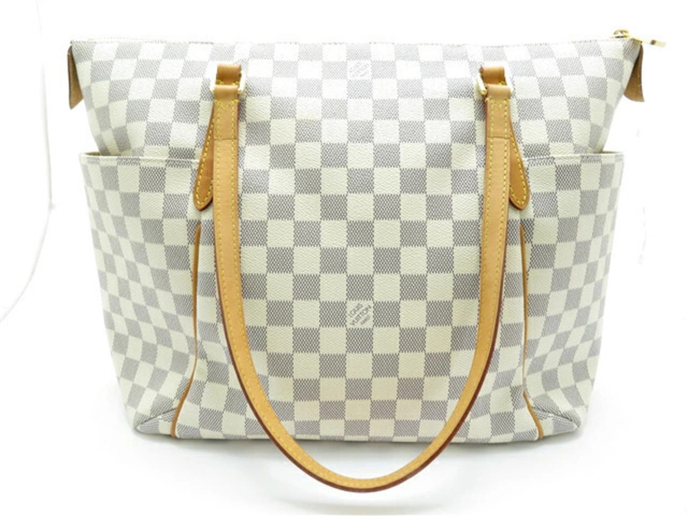 LOUIS VUITTON Totally Shoulder Bag Damier Azur White